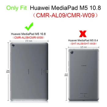 Za Huawei MediaPad M5 10.8 CMR-AL09 CMR-W09 Ultra tanek Tri-krat PU usnje stojalo pokrov z drevesa stolp oči tiskanih