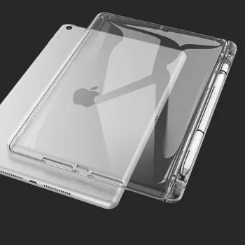 Za iPad Zraka 10.9 2020 Primeru Mehko TPU Silikon Cover Za iPad Zraka 4. Generacije Slim Case Jasno Nazaj TPU Kritje Svinčnik Imetnik