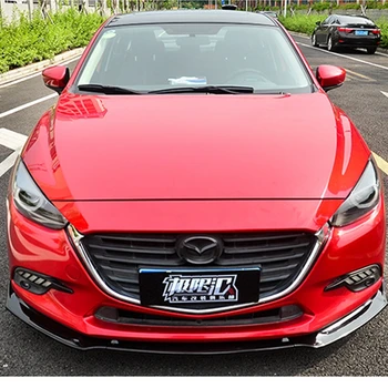 Za Mazda 3 Axela Limuzina Spredaj Ustnice Videz ABS Plastike Tri-oddelek Spredaj Lopato Sprednji Spojler Dekorativni Auto Par