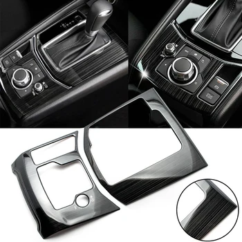 Za Mazda CX-5 CX5 2017-18 Lhd Prestavna Konzole Plošča Okvir Pokrova Trim Okno Stikala Držalo Pokrova Black 7PCS