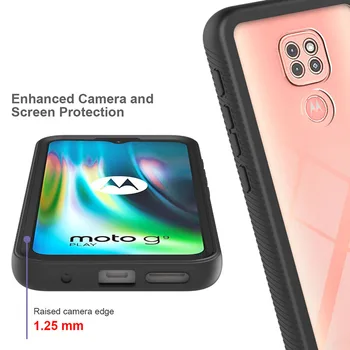 Za Motorola Moto G9 Igrajo Primeru 360° Popolnoma Zaščitni Pokrov Za Moto G9 Igrajo Shockproof Telefon Primeru Pregleden Hrbtni Pokrovček Capa
