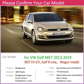 Za Volkswagen VW Golf 7 Mk7 2013~2019 Mudflap Fender Blato Zavihki Stražar Splash Zavihek Blatniki Pribor 2016 2017 2018