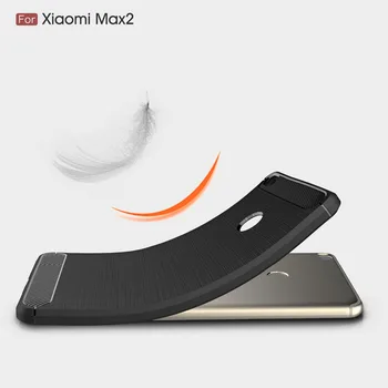 Za Xiaomi Mi Max 2 Primera Silicij Primeru za Xiaomi Mi Max2 3 Primeru Zajema Funda Mehko Ogljikovih Vlaken Brushe Coque Etui Capinha Aksesuar