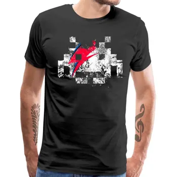 Zamotek Moški Tshirt Moonage Invaders, David Bowie Majica s kratkimi rokavi za Odrasle Bombažne Tkanine O-Vrh Vratu T-shirt Meri Sweatshirts Podjetje