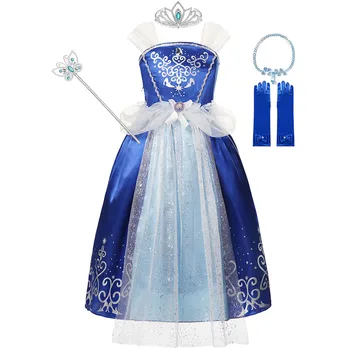 Zamrznjeno Dekleta Rapunzel Sneg Belo Obleko otroci Halloween Krasen Princesa Kostume Otrok, Cosplay Oblačila Otroci Tiste Obleke