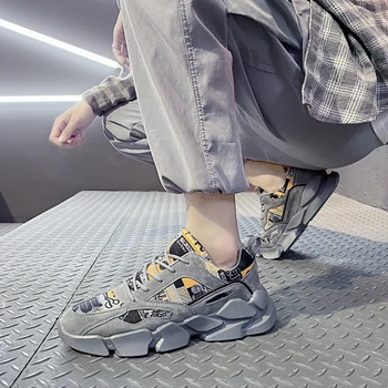 Zapatos Hombre grafiti moške priložnostne čevlji za ujemanje barv so odporni na obrabo, pohodništvo čevlji, lahki čipke-up prostem pohodništvo čevlji