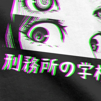 Zapora Šoli Tshirts Oči Napaka Žalostno Japonski Tee Srajce loli Strip Anime Manga Kawaii Tees Novost Človek Oblačila Čistega Bombaža