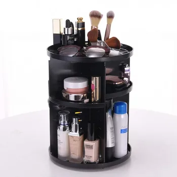 Zavrtite za 360 Stopinj in Make-up Plastične Škatle za Kozmetiko Škatle Ličila Organizator Shranjevanje Rack