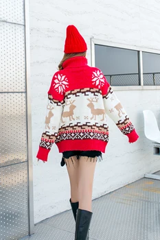 Zimski pulover božič vrhovi ugly pulover za ženske rdeča pozimi toplo pullower vrhovi pleteni pulover 2020 nova
