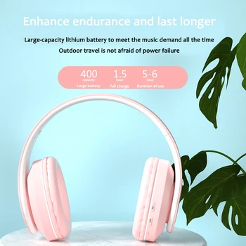 Zložljive Slušalke InPods Boom Prenosni Brezžični Bluetooth 5.0 Slušalke Luštna punca Slušalke Roza HIFI Stereo podpira TF kartice