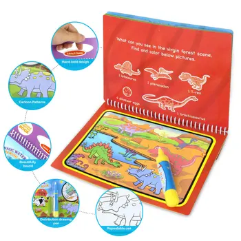 Čarobno Vodo Risanje Doodle Knjigo S Čarobno Pero Zgodnje Izobraževanje Igrače Za Otroke, Otroci Kolorit Knjigo Slikarstvo, Risba Odbor Nabor