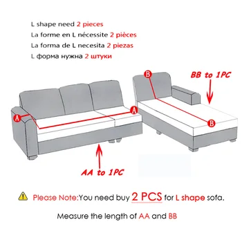 Čiste barve stretch spandex kavč kritje stretch non-slip dnevna soba, bivalni prostor stol L-obliki all-inclusive armrest kavč pokrov