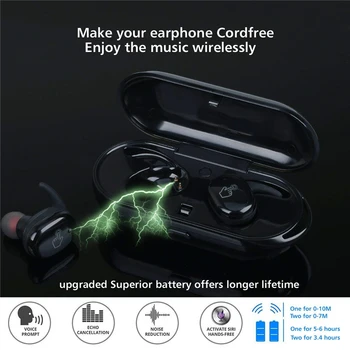 Šport Nepremočljiva TWS4 Brezžična tehnologija Bluetooth 5.0-Ear Slušalke Slušalke S Polnjenjem Polje Čepkov Za Iphone, Samsung Huawei