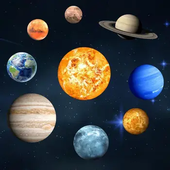 Žareti V Temno Solarni Sistem Stenske Nalepke Svetlobna 3D Stenske Nalepke 9 Planetov Otroci Sobo, Nalepke za Dekoracijo Sijaj Stenske Nalepke Sep