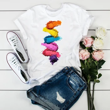 Ženske 2020 3D Tiskanja 90. letih Modi Moda Vrhovi Tumblr Tshirts T Oblačila Ženska Majica Dame Grafični Ženski Tee T-Shirt Oblačila