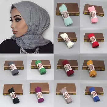 ženske mehurček navaden šal/bombaž šal robu ženske, mehka, trdna hidžab priljubljena glušnika šali big pashmina zaviti hidžab rute