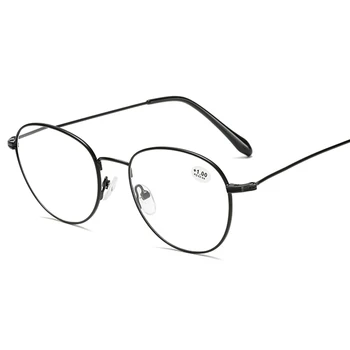 Ženske Ovalne Kovinski Branje Okrogle Očala Clear Leče Moških Presbyopic Očala, Optično Spektakel Očala Na Recept Očala