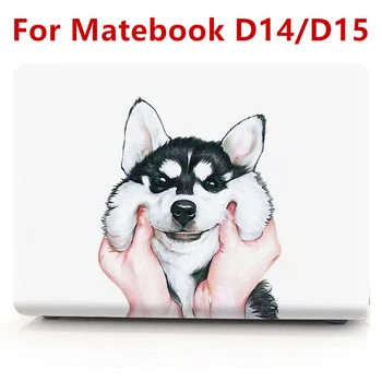 Živali Natisne Primeru za Huawei Matebook D 14 D 15 2020 Ljubek Pes Mačka Mat Jasno, Trdo Lupino Kritje za Matebook D14 D15 Primeru Funda