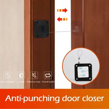 1-8pcs Punch-brezplačno Samodejni Senzor za Vrata Bližje Samodejno Vrata Pomladi Srebro Ton Intenzivnost Nastavljiv Površino Vrat za Hitro Namestite