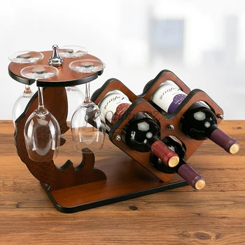 1 KOS Dnevniki rdeče vino rack polna rdeča vina doma rack ustvarjalne rdeče vino set (Brez steklenice, kozarci) LU718950