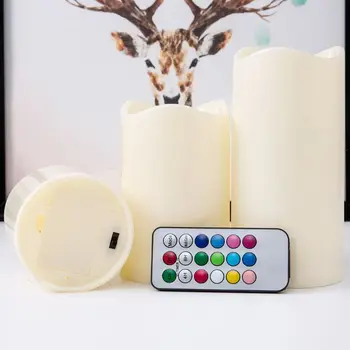 1 Nastavite Brezplamensko LED Steber Candle Night Light Z RGB Daljinski upravljalnik Vosek za Sveče Za Poročno Dekoracijo Božični Svečo