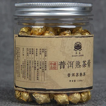 100 g/box Yunnan na Kitajskem Zrel Čaj Zlata Kositrne Folije za Pakiranje Darilo Polje Smolo Čaju Pu ' er Čaj Smetane