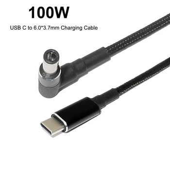 100W USB Tip C do 6.0x3.7mm Moški Vtič Pretvornik Dual E-Znamke USB Čipi C PD napajalni Kabel Kabel za Asus FX-PRO Prenosni Računalnik
