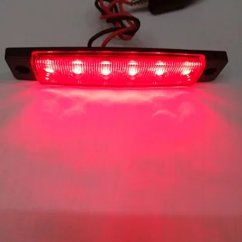 10pcs 12V 24V 6 LED Strani Marker Lučka Lučka bela rdeča modra zelena oranžna Avto, Tovornjak Priklopnika lučka