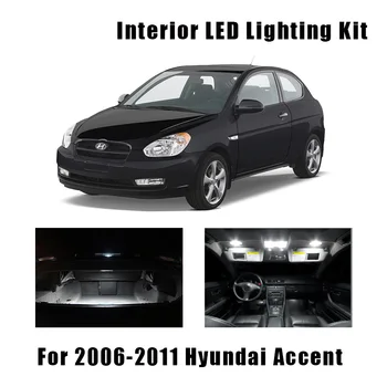 10pcs Bel Avto LED Osvetlitev Notranjosti Paket za Vgradnjo, Primerna Za 2006-2009 2010 2011 Hyundai Accent Zemljevid Dome Trunk Tovora Licence Lučka