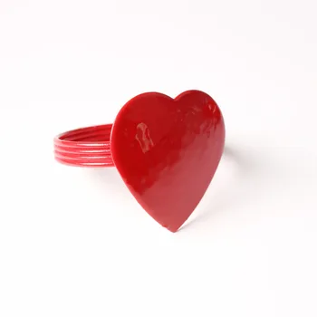 10pcs Velike rdeče obliki srca Valentinovo napkin sponke napkin obroč napkin obroč usta krpo krogov