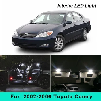 11Pcs Xenon Bela LED Osvetlitev Notranjosti Paket Za 2002-2006 Toyota Camry Zemljevid Dome Trunk Škatle za Rokavice registrske Tablice Luči