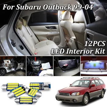 12Pcs Canbus LED Notranja Luč Za 1999-2004 Subaru Outback BITI BH LED Notranjosti Debla Zemljevid Vrata, Luč registrske tablice