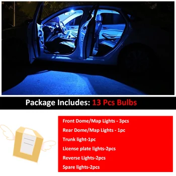 13pcs Canbus Povratne Luči Za Nissan Fo Qashqai J10 J11 2007-2019 LED Žarnice registrske Tablice+Notranjost Strehe Zemljevid Dome Žarnice