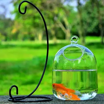 14.2 * 10 * 10 cm Srčkan Pregleden Fish Tank Stekla, ki Visi Stekleni Akvarij Ribe Skledo Cvet Vazo Ustvarjalni Dom Dekor