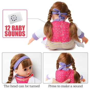 14 palčni bebe prerojeni Lutke veren simulacije zvok Medicinske orodja Baby 36 cm mehke Silikonske dolge lase medicinske Sestre oblačila za Igrače dekleta