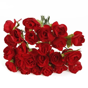 144 X Umetno Papirja Rdeče Rose Cvet Poroko Obrti Dekor