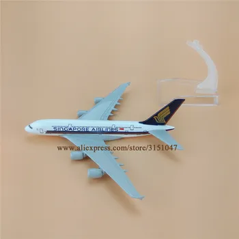 16 cm Zlitine Kovin Zraka Singapore Airlines Letalo A380 Model Singapur Airbus 380 Airways Letalo Model Stojalo Zrakoplova Otroci Darila