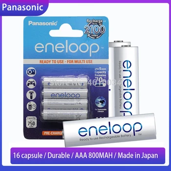 16pcs Original Panasonic Eneloop Baterije za ponovno Polnjenje AAA 800mAh 1,2 V NI-MH Fotoaparat Svetilka Igrača Vnaprej Zaračunane