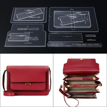 1set DIY Usnje Ročno Craft ženske torbici torba za Šivanje Vzorec Akril Matrica Predlogo 23*16*12 cm