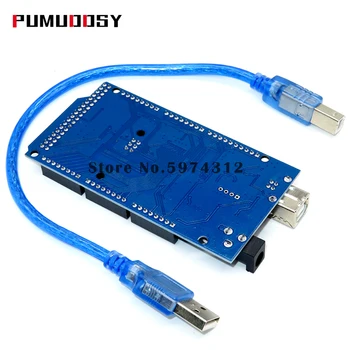 1SET Mega 2560 R3 Mega2560 REV3 (ATmega2560-16AU CH340G) Odbor z USB združljiv Kabel za arduino