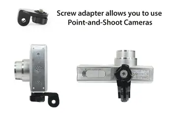 2 pc Univerzalno Pretvorbo Adapter Set za Sony Kamera, Xiaomi, ali GoPro. Ima Kamero Vijak (1/4-Palčni 20), Enostavno Povežete Ukrep Je Prišel