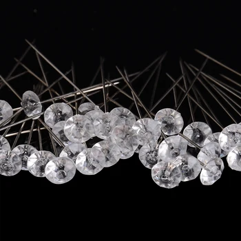 200pcs Jasno Gem Diamond Cut Zatiči Diamante Bling Igle za Šivanje Traight Zatiči Oblačila Šivalni Pribor za Šopek