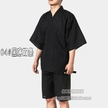 2017 Tradicionalni Japonski Kimonos Moške Japonska Bombaž Yukata Moške Salon Dom, Oblačila, Obleke, Moške Sleepwear Pižamo 062509