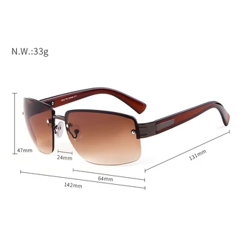 2019 Gradient Rimless sončna Očala za Moške Retro Pol Kovinski Okvir za Očala Nov Modni Očala Ženski Poleti Potovanja Bistvene UV400