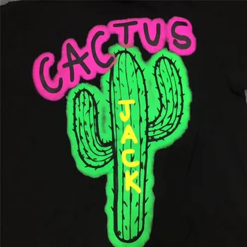 2019 Najboljše Kakovosti TRAVIS SCOTT Cactus Jack Airbrushed Ženske, Moške majice s kratkimi rokavi Top tees Travis Scott ASTROWORLD Moške Poletne majica s kratkimi rokavi