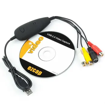 2019 Nov Prenosni Easy Cap USB 2.0 Video Audio Converter Capture Card, DVD, DVR VHS Podpira NTSC PAL Video