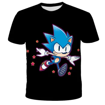 2020 3D tiskanja prodajajo kot vroče pecivo Obleke Poletje Kratek Sonic Hedgehog T-shirt Unisex Ulične Krog vratu vrh Odraslih Vrhovi