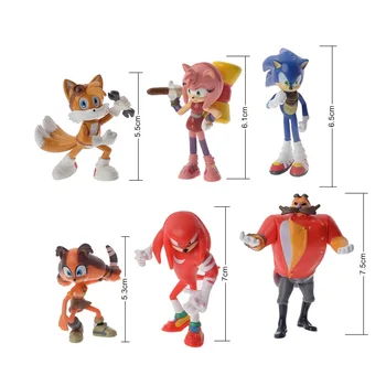 2020 6Pcs/Set Sonic Plišastih Lutka Igrače Različnih Vlogah Sonic Bombaž Mehko Polnjene Igro sonic Lutka Igrače sonic Za Otroke Božična Darila