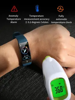 2020 E66 Pametno Gledati Moške Srčni utrip Watch Zapestnica Merjenja Temperature Smartwatch Fitnes Tracker Za Apple IOS