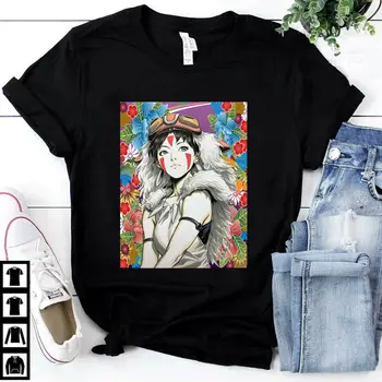 2020 Japonski Anime Mononoke Tee Hayao Miyazaki Studio Ghibli Unisex Majica Ženske Majice Bombaž Grafični Top Tshirt